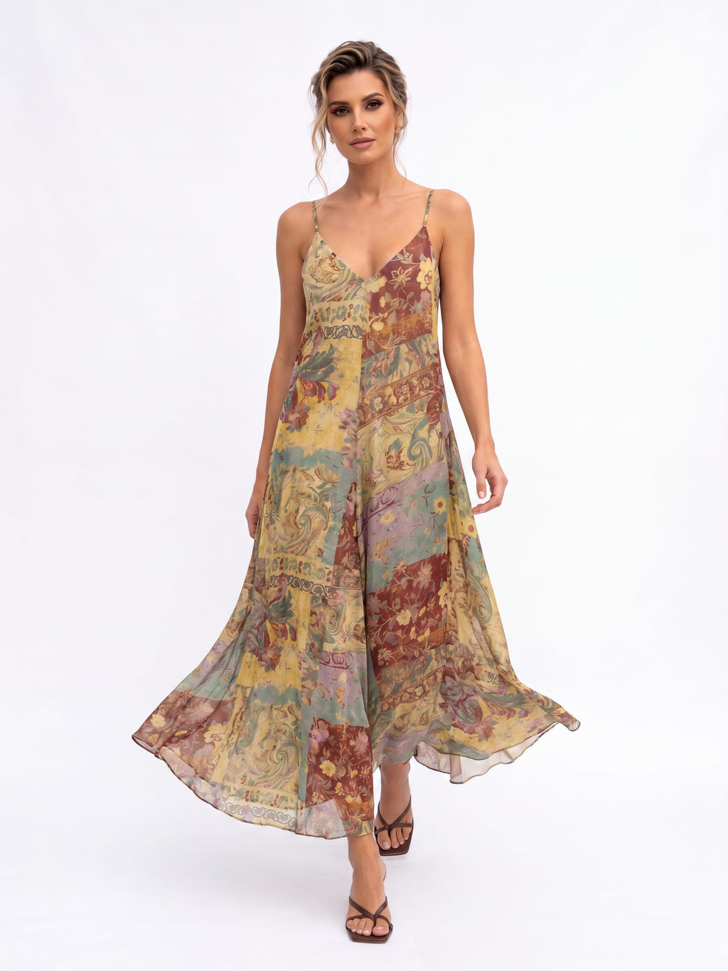 Long Floral Print Dress