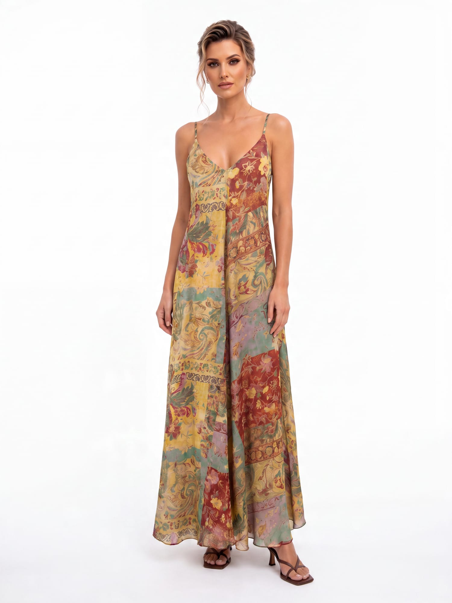 Long Floral Print Dress