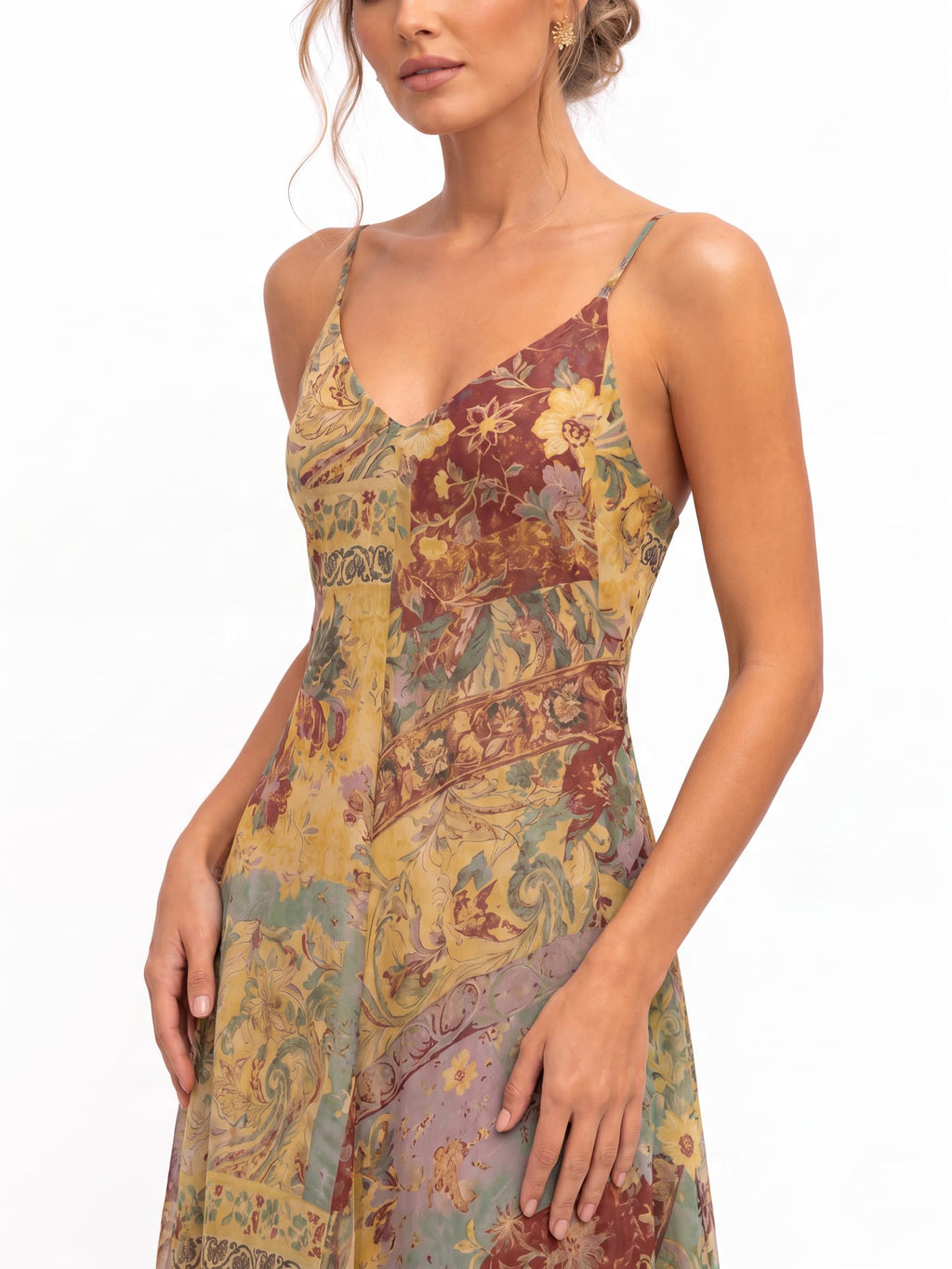 Long Floral Print Dress