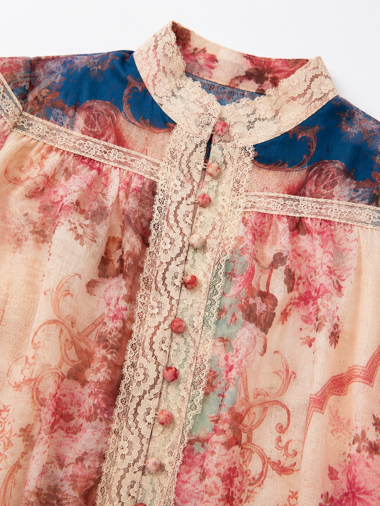 Floral Lace Trim Dress