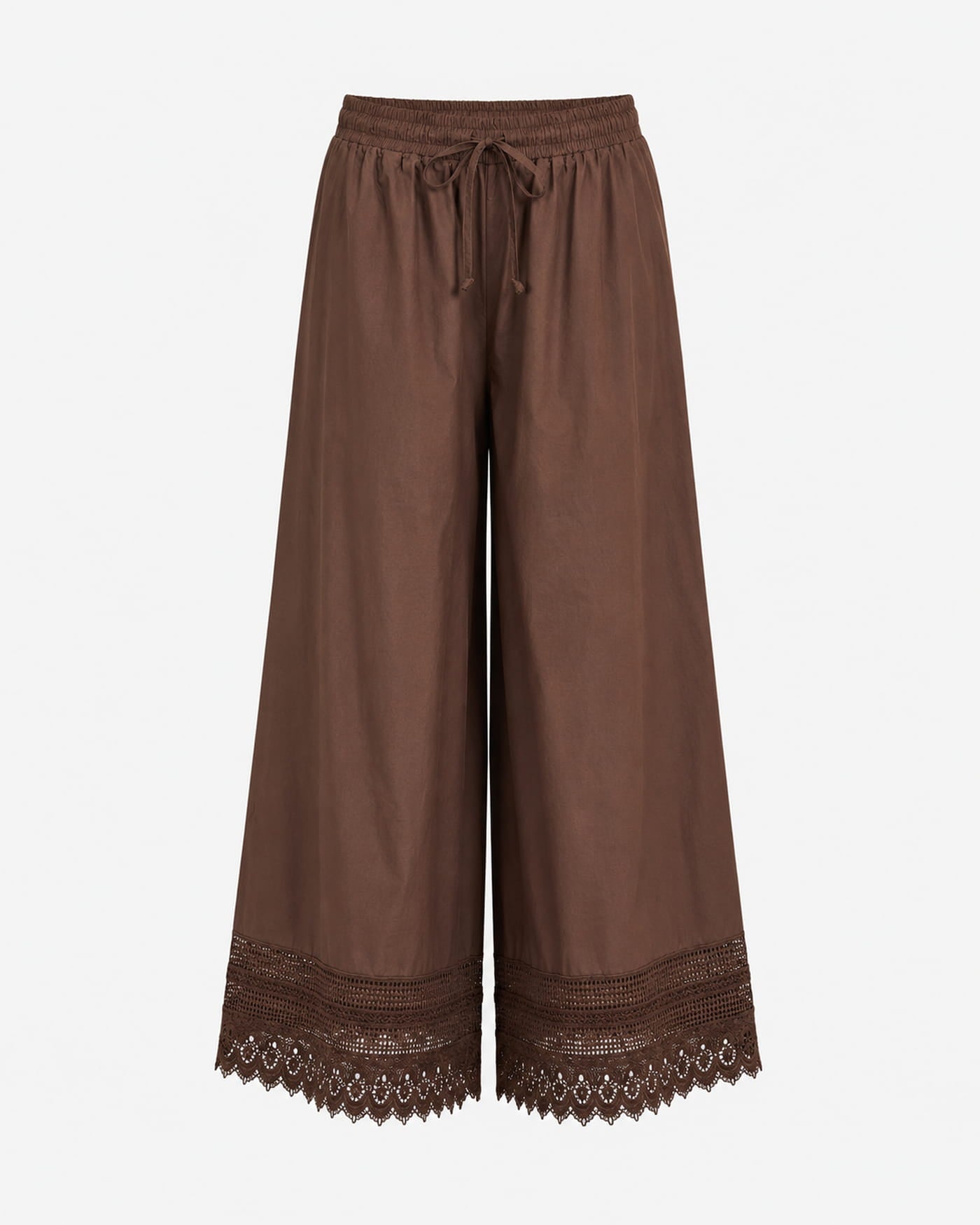 Soft Wide-Leg Lace Hem Pants