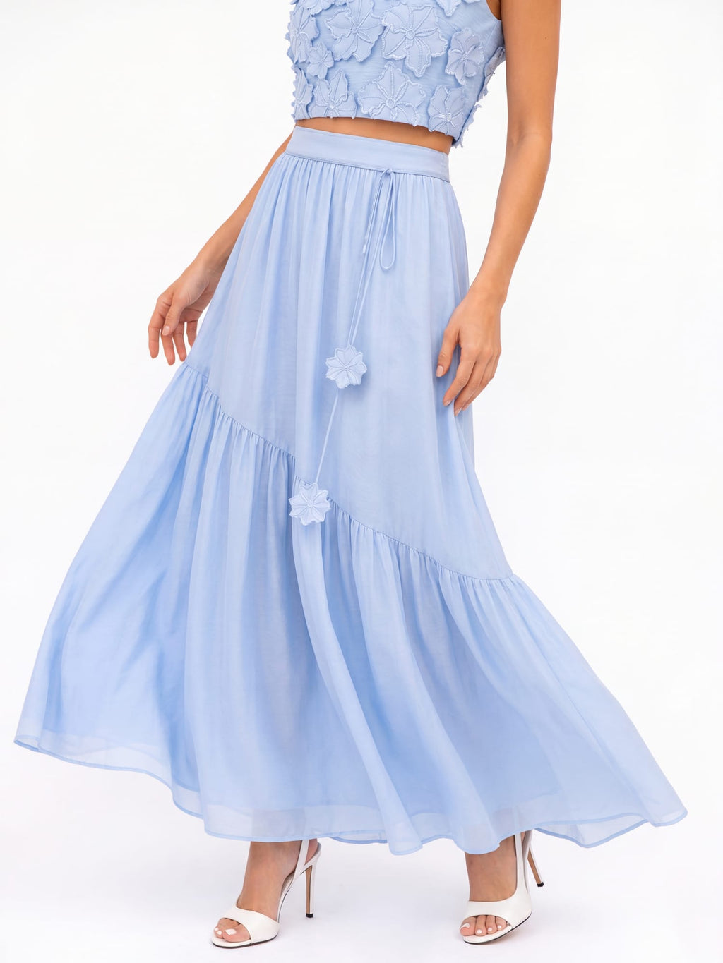 Sky Bloom Maxi Skirt
