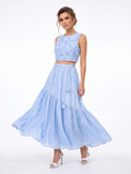 Sky Bloom Maxi Skirt