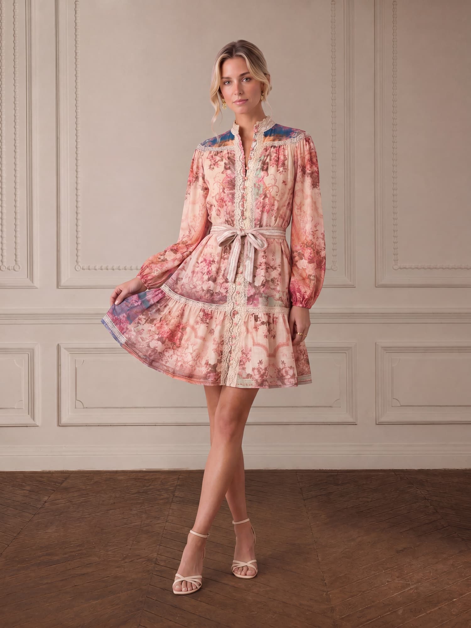 Floral Lace Trim Dress – lasublima